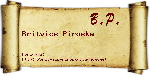 Britvics Piroska névjegykártya